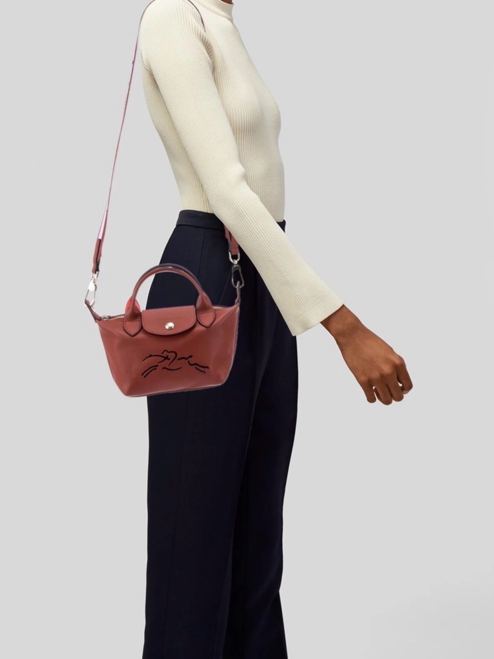 Le Pliage Jockey Extra Small Leather Crossbody - Picture 2 of 16